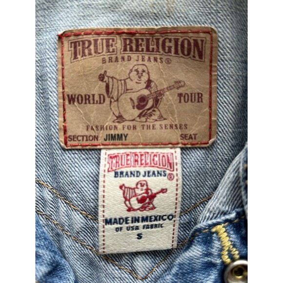 Y2K True Religion Women’s Denim Jacket Size S Style Jimmy Distressed - Picture 6 of 6